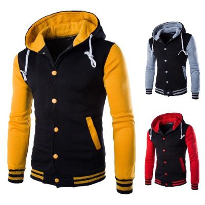 China Classic Anti-wrinkle eBay Baseball Hoodies Men Spring Warm Patchwork Fleece Sweatshirts for sale