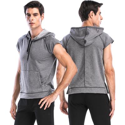 China Anti-wrinkle Quickndry Single Running Workout Short Sleeve Hoodie Men for sale