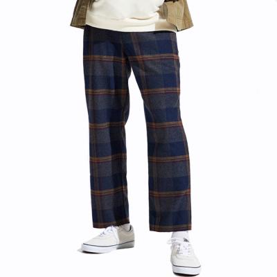 China Viable Factory Supplier Casual Zipper Fly Plaid Custom Cotton Sweat Pants Mens for sale