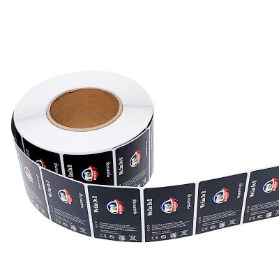 China Waterproof Custom Printed Self Adhesive Black Paper Roll Printable Sticker For Label Logo Tags for sale