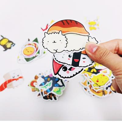 China Custom Print Cartoon Logo Label Waterproof Adhesive Waterproof Vinyl Die Cut Stickers Cover Stickers for sale