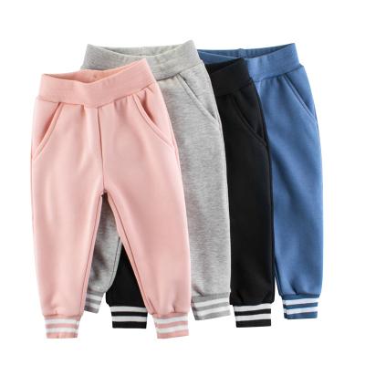 China New Supreme Leader 2021 Girls Pants Baby Cotton Solid Color Loose Sweatpants Children Autumn Breathable Clothing Plus Velvet for sale