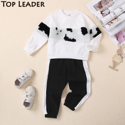 China Top CASUAL Fashion 2021 Baby Boy Winter Autumn Sportswear Set Kids Girls Long Sleeve Tops 2pcs Pants Outfit for sale