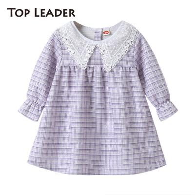 China 2020 Plaid Print Lace Plaid Print Infant Anti-Static Lapel Long Sleeve Korean Infant Toddler Infant Dress 2020 Supreme Leader Dresses Kids Clothing for sale