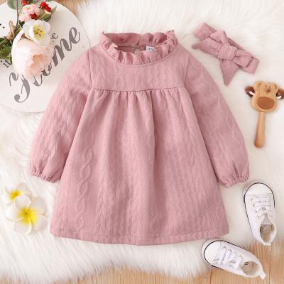 China Breathable Spring Babies Pink Color Dress Supreme Leader 2pcs Infant Fashion Clothes for sale