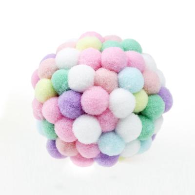 China Stocked Handmade Colorful Ball For Cat Playing Scratching Toy Cat Training Toy for sale