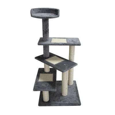 China New Design 2021 Viable Hot Sale Furniture Solid Wood Tower Cat Scratch Post Cat Tree for sale