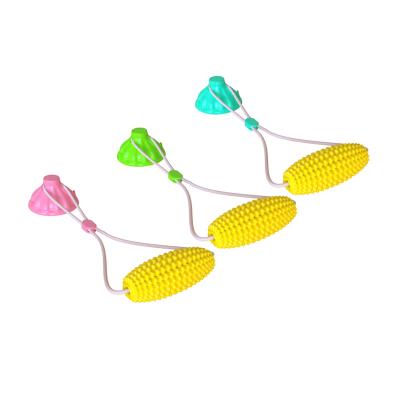 China ChewToys Stocked Aggressive Corn Design Dog Chewers Bite Resistant Teeth Cleaning Toothbrush Eco Friendly for sale