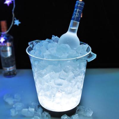 China OEM Viable Manufacturer PS Champagne Beer Wine Acrylic Plastic Cooling Sprints Bottle Service Oriented Bright Ice Bucket For Indoor Party for sale