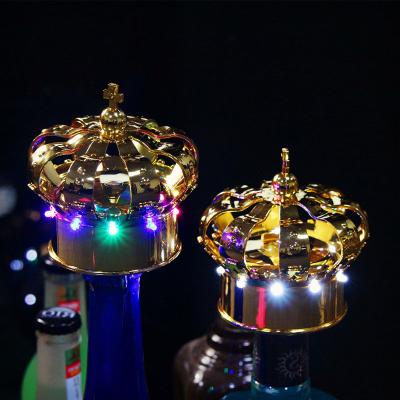 China Sustainable Bar Party Led Crown Light Champagne Bottle Bottle LED Wine Bottle Stopper for sale