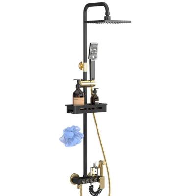 China High Quality Gold Shower Faucet Bathroom Wall Mounted Hot And Cold Mixer Shower Set for sale