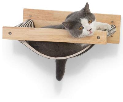 China Europe Cat Hammock Wall Mounted Kitty Beds and Wooden Cat Wall Stable Cat Wall Shelves for Sleeping for sale