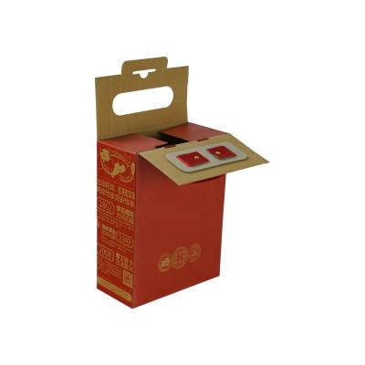 China China Supplier Recyclable Fast Delivery Good Quality Cheap Price Folding Clamshell Gift Cardboard Color Printing Wine Red Box for sale