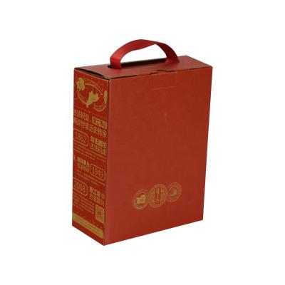 China Factory Custom Corrugated Product Recyclable Packaging Cardboard Packaging Wine Red Printing Box for sale