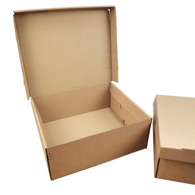 China Custom Recycled Materials Kraft Paper Shoe Storage Box Boxes With Logo Packaging for sale