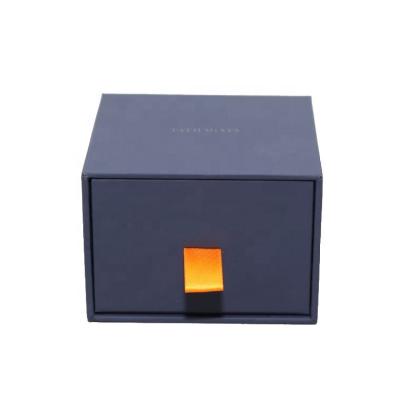 China 2022 Bi-beneficial Paper Box Recycled Materials Matt Black Luxury Custom Gift Cardboard Drawer Cufflink for sale