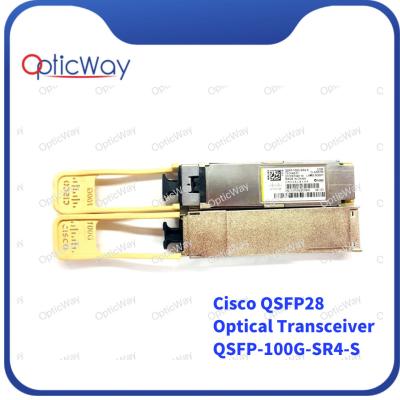 中国 100m OM4 QSFP28 トランシーバーモジュール QSFP-100G-SR4-S MMF 850nm 販売のため