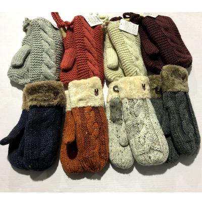 China Hot Sell Winter Warm Winter Acrylic Gloves Jacquard Knitted Mittens For Girls Women Lady In List Cheap Price for sale