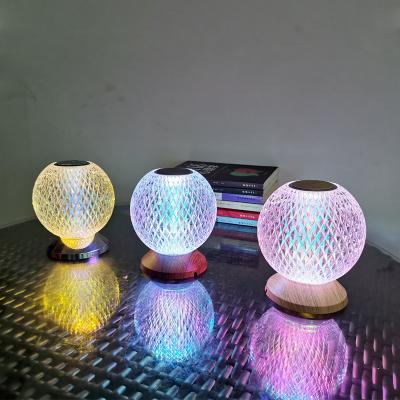 China Modern Bedroom Bedside Lighting Creative Crystal Ball Table Lamp Fill Moon Led Atmosphere Night Light for sale