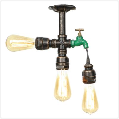 China Downlights Vintage Iron Rust Water Pipe Lamps E27 Indoor Attic Light Home Lighting Retro Industrial Ceiling Lamp for sale