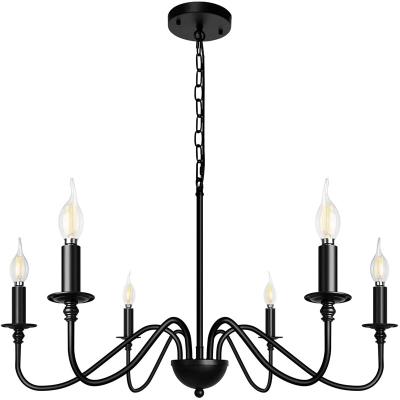 China Retro Black Amazon eBay Modern American Style Living Room Dining Room Chandeliers With Decor for sale