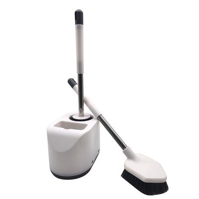 China Sustainable Bathroom Cleaning Large Soft Rubber TPR Toilet Brush With Stainless Steel Rod for sale