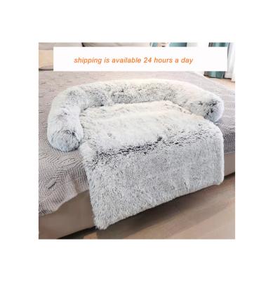 China High Quality Soothing Pet Furniture Protector Plush Anti-Worry Removable Cover Dog Furniture Protector Dog Bed With Sourcing Agent Service for sale