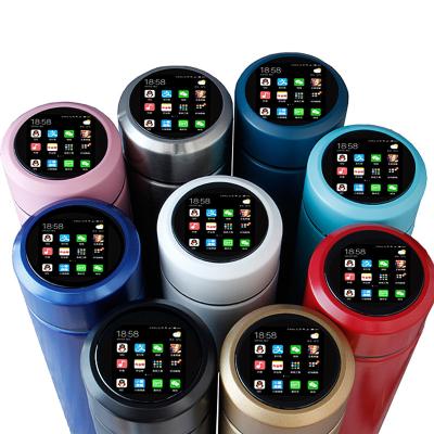 China Customized Smart Bottle Stocked Led Digital Display Stainless Steel Water Bottle for sale