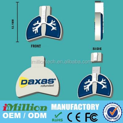 China Flash stick doctor gift 4g usb drive, sanitary promotional items OEM lung usb usb drive beautiful for sale