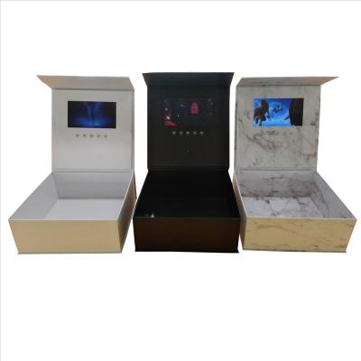 China Europe 2021 brochure high quality luxury packaging 7 inch paper screen video display lcd flower gift box for sale