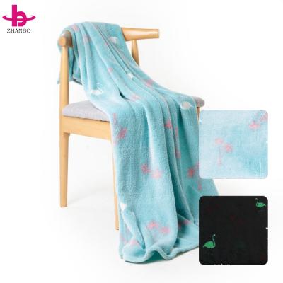 China Wearable Good Quality Plush Flannel Fleece Blanket Super Soft Glow In Dark Blanket for sale