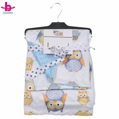 China PORTABLE Super Soft 100% Polyester Kids Animal Wraps Newborn Bubble Covering Dot Baby Double Layer Blanket for sale