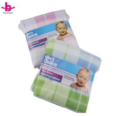 China Disposable Rotary Screen Printing Soft Touch Baby Blanket Knitted Plain Plaid Printed Fleece Baby Blanket for sale