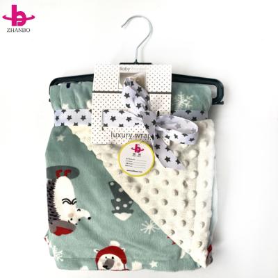 China Wholesale Custom Super Soft Blanket Disposable Minky Dot Stock Lot Cartoon Print Minky Baby for sale