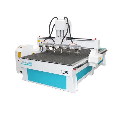 China Building Material Shops Factory Price Popular 3 Axis Multi Heads 1525 CNC Carving Routers For Wood Brass for sale