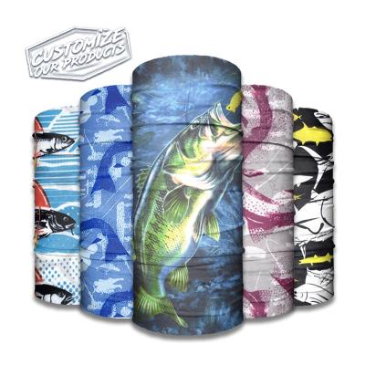 China Wholesale Custom Printed Men Logo Seamless Tube Bandanas For Fish Bandana Durag Animal Designer Tube Seamless Elastic Bandana for sale