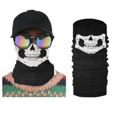 China Muti-function Motorcycle Skull Bandana Custom Printed Skull Turban Headband Seamless Neck Cuff for sale