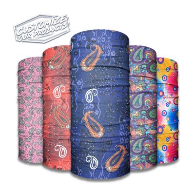 China Wholesale Cheap Custom Bandana Neck Scarf LOGO Printed Paisley Tube Mulfifunctional Seamless Elastic Tube Bandana for sale