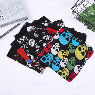 China 2021 Softly Skull Scarf Paisley Square Square Bandana Wholesale Head Bandana Wrap Headwear In Stock for sale