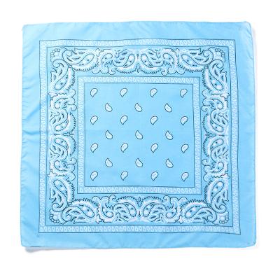 China CHOUSHU Soft Factory Customized Design Hip Pop Fans Cashew Custom Logo Scarf Flowers Paisley Square Bandana 54*54cm for sale