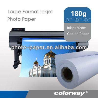 China 130gsm 180gsm Tall (w) x 30m MC108 Matte Coated Photo Paper Roll, White, 24