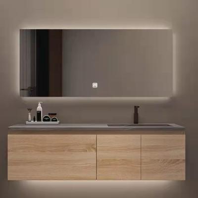 China K313 Modern Environmental Hotel Melamine Finished Wall Mounted Light Luxury Bathroom Cabinet Furniture for sale