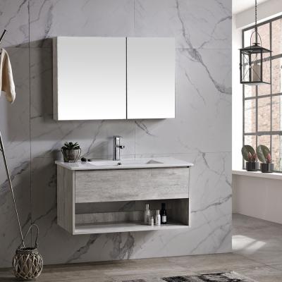 China 215 Simple Design One Piece Modern Environmental Ceramic Basin Sink Custom Bathroom Vanity Cabinet for sale