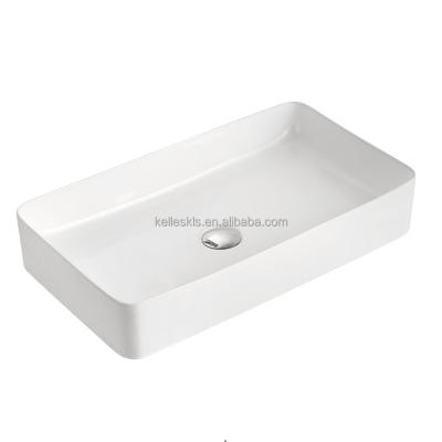 China Design 2059 modern italian retangular shape bathroom ceramic basin for sale