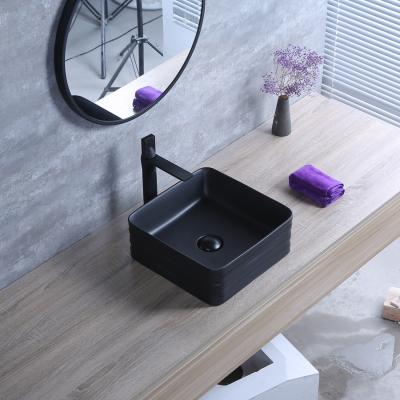 China Cheap Easy Clean Square Bathroom Ceramic Washbasin K8131 Matte Color Sink For Villa for sale