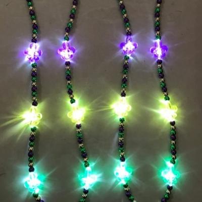 China Party Supplies Light Up Mardi Gras Beads LED Party Beads Glowing Necklace for sale