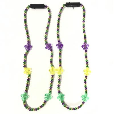 China Party Supplies Light Up Mardi Gras Party LED Glowing Bead Necklace for sale