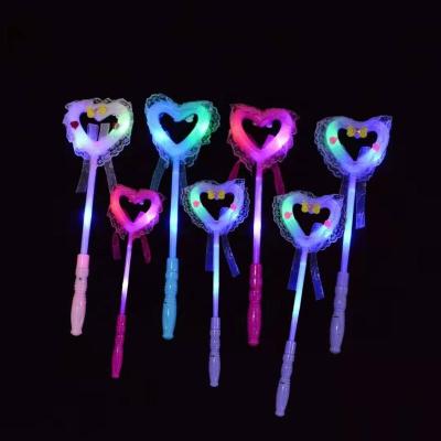 China Wholesale Non-Toxic Heart Shaped Stick Magic Wand LED Magic Wand Plastic Fairy Girl Princess for sale