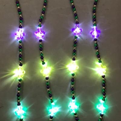 China Party Supplies Mardi Gras Party LED Glowing Bead Necklace for sale