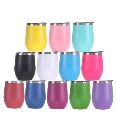 China New Type 12oz Wine Glass Stainless Steel Cup Custom LOGO Metal Juice Flat Bottom for sale